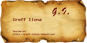 Greff Ilona névjegykártya